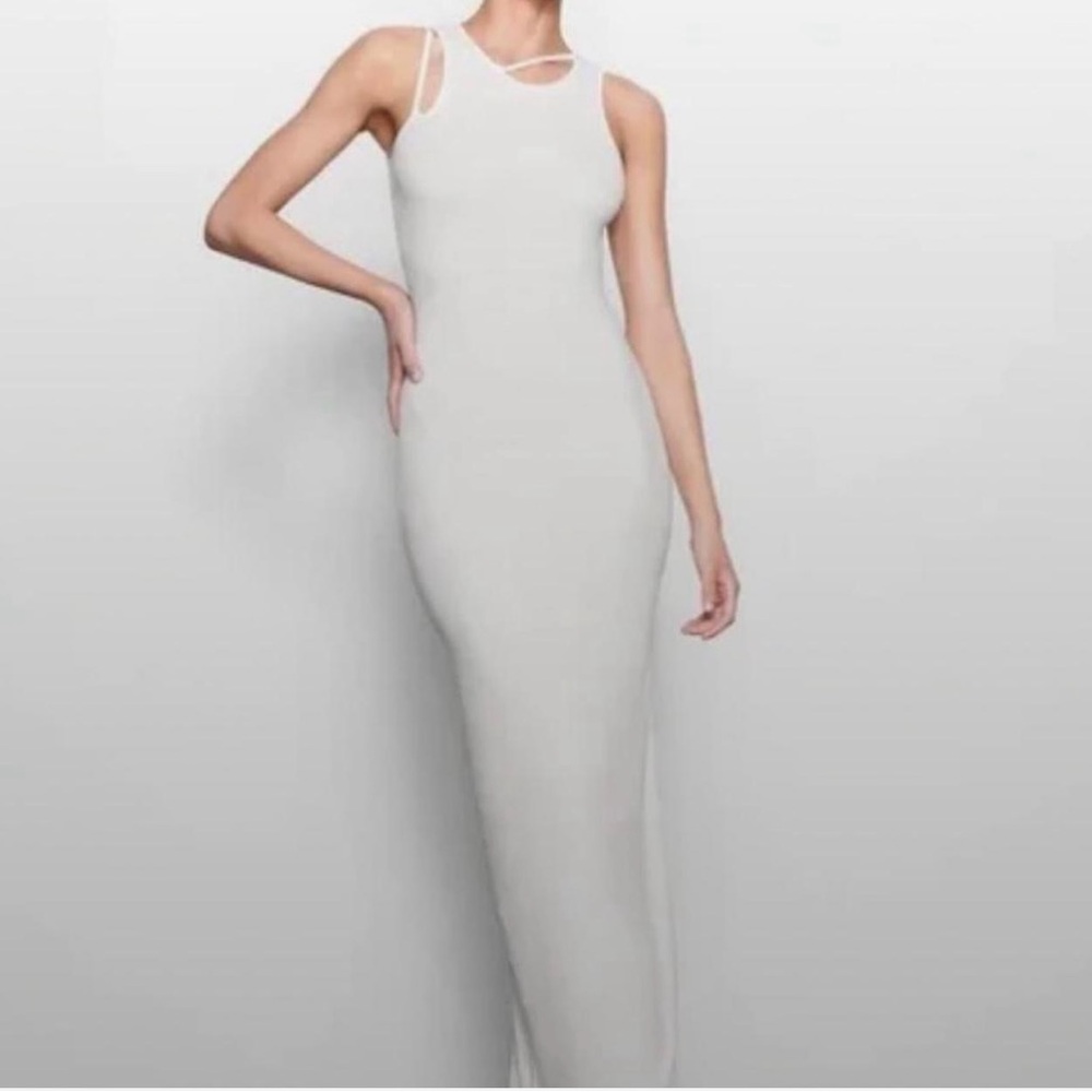 Skims Long White Dress